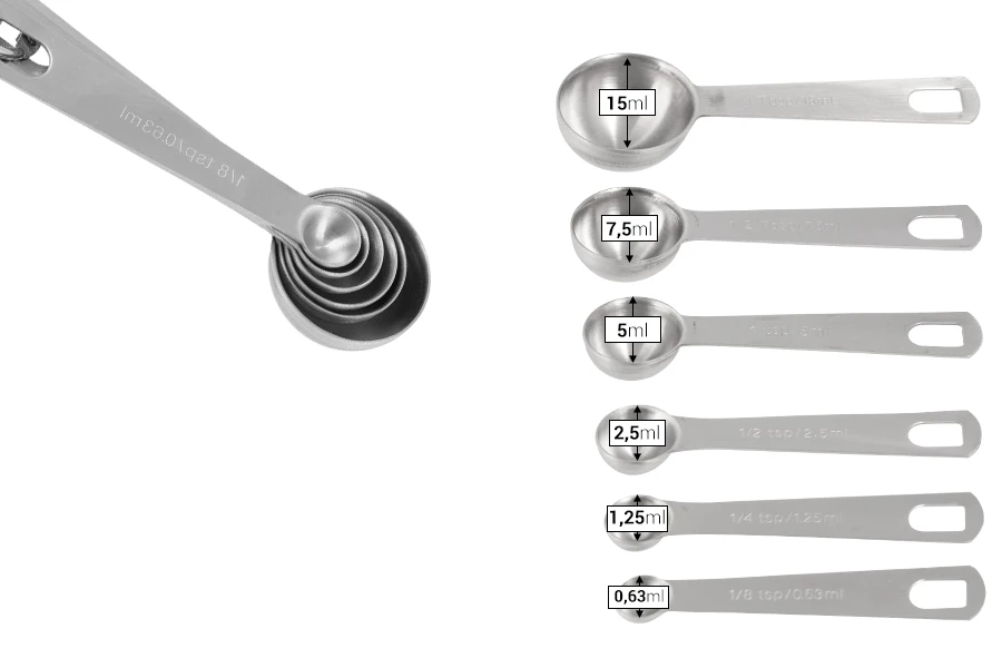 Cuillères à mesurer en acier inoxydable (SET de 6 pièces)
