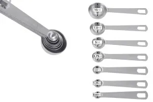 Cuillères à mesurer en acier inoxydable (SET de 7 pièces)-2