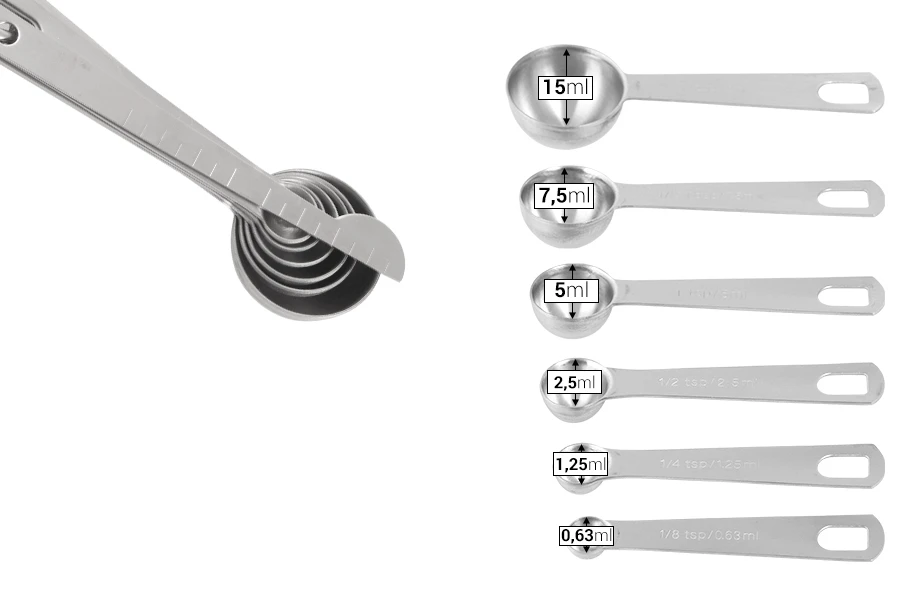 Messlöffel aus Edelstahl (Löffel SET 8-tlg.) Messlöffel aus Edelstahl (Löffel SET 8-tlg.)