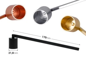 Extincteur de bougie en métal (inox) de couleur noire (design cloche)-2