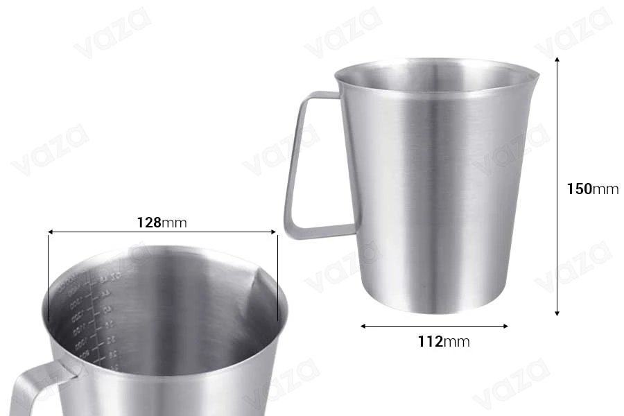 Σκεύος ανοξείδωτο (inox) 1500 ml με διαβάθμιση και χερούλι Σκεύος ανοξείδωτο (inox) 1500 ml με διαβάθμιση και χερούλι-