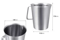 Σκεύος ανοξείδωτο (inox) 2000 ml με διαβάθμιση και χερούλι Σκεύος ανοξείδωτο (inox) 2000 ml με διαβάθμιση και χερούλι