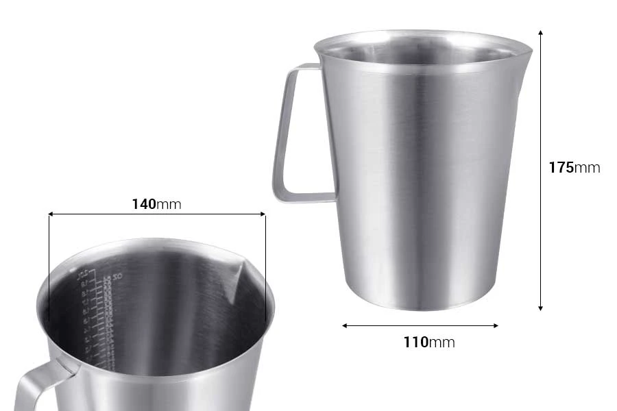 Σκεύος ανοξείδωτο (inox) 2000 ml με διαβάθμιση και χερούλι Σκεύος ανοξείδωτο (inox) 2000 ml με διαβάθμιση και χερούλι