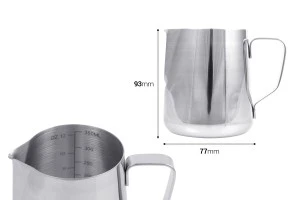 Contenitore in acciaio inossidabile (inox) da 350 ml con scala graduata e manico-2