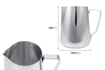 Ustensile en acier inoxydable (inox) 900 ml avec graduation et poignée Ustensile en acier inoxydable (inox) 900 ml avec graduation et poignée