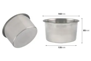 Μεταλλικό δοχείο (stainless steel) 155 mm για μπεν μαρί-2