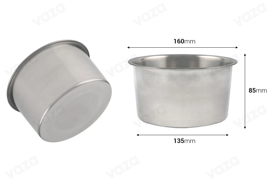 Μεταλλικό δοχείο (stainless steel) 155 mm για μπεν μαρί-εικόνα_διαστάσεις