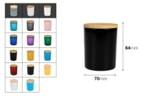 Βάζο γυάλινο 70x84 mm με ξύλινο καπάκι και λάστιχο Βάζο γυάλινο 70x84 mm με ξύλινο καπάκι και λάστιχο