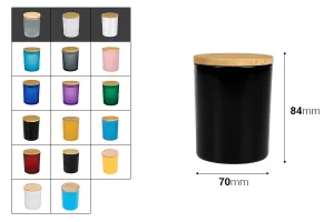 Bocal en verre 70 x 84 mm avec couvercle de sécurité en bois-2