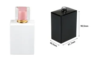 Luxuriöse Glasparfümflasche 100 ml (15/400) in rechteckiger Form in weißer oder schwarzer Farbe-2