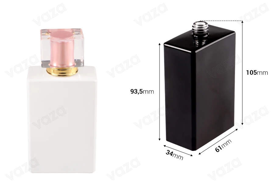 Γυάλινη φιάλη αρωμάτων 100ml (15/400) σε ορθογώνιο σχήμα μαύρο ή λευκό χρώμα Γυάλινη φιάλη αρωμάτων 100ml (15/400) σε ορθογώνιο σχήμα μαύρο ή λευκό χρώμα-εικόνα_διαστάσεις