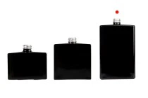 Γυάλινη φιάλη αρωμάτων 100ml (15/400) σε ορθογώνιο σχήμα μαύρο ή λευκό χρώμα