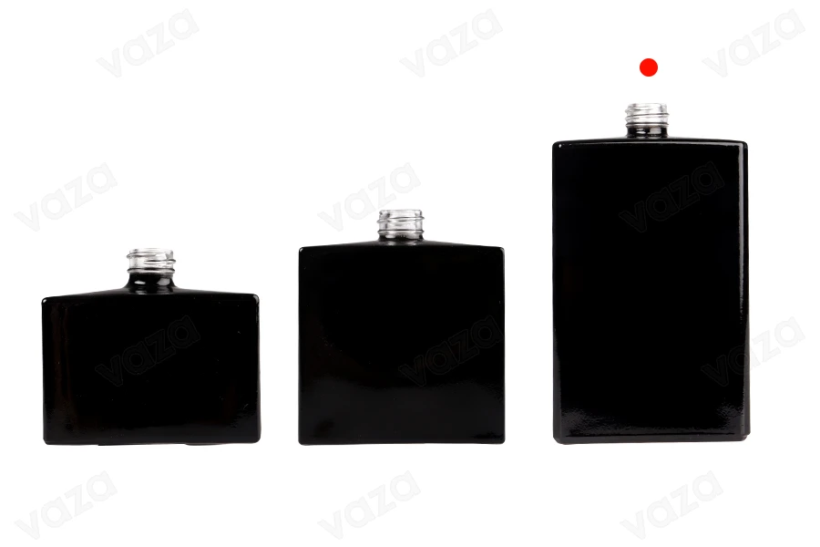 Γυάλινη φιάλη αρωμάτων 100ml (15/400) σε ορθογώνιο σχήμα μαύρο ή λευκό χρώμα Γυάλινη φιάλη αρωμάτων 100ml (15/400) σε ορθογώνιο σχήμα μαύρο ή λευκό χρώμα-εικόνα_σύνθεση