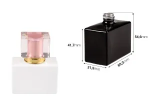 Γυάλινη φιάλη αρωμάτων 30ml (15/400) σε ορθογώνιο σχήμα μαύρο ή λευκό χρώμα-2