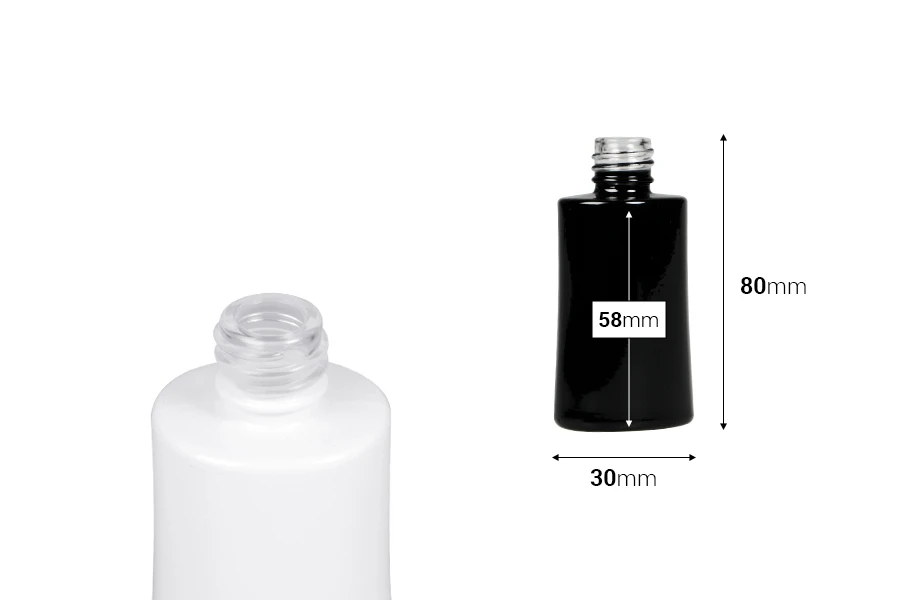 Γυάλινη φιάλη αρωματοποιίας 30 ml οβάλ σε μαύρο ή λευκό χρώμα (18/415)