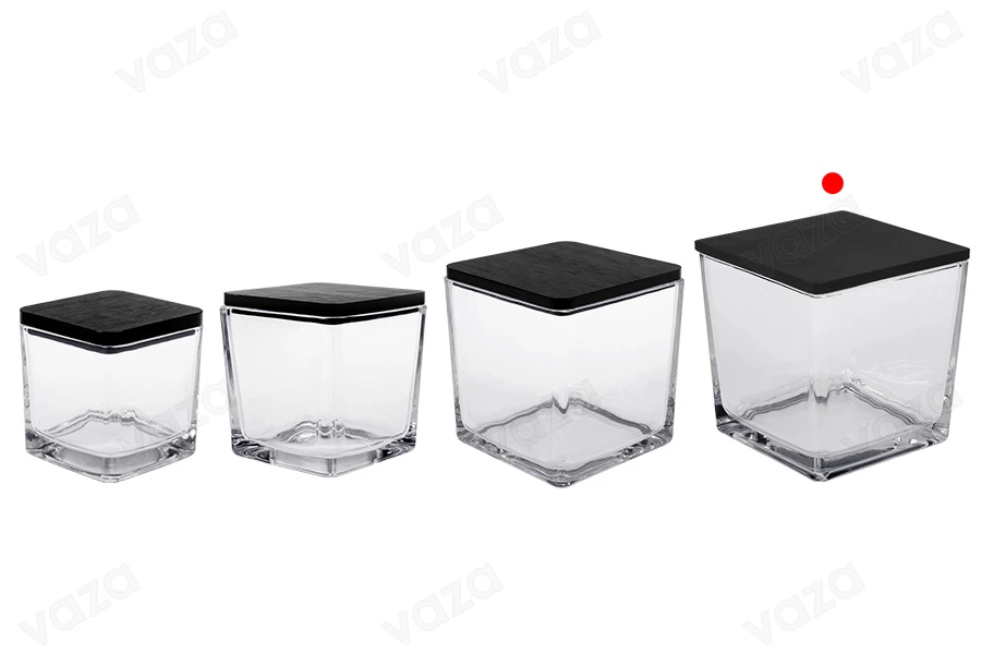 Glass decorative square jar 1110 ml 120x120x120 mm with wooden lid for candle-image_group
