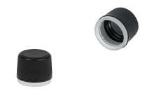 Schwarze Kunststoffkappe mit Sicherung PP18 - 20 Stk