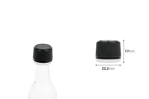 Black plastic cap with safety PP18 - 20 pcs-2