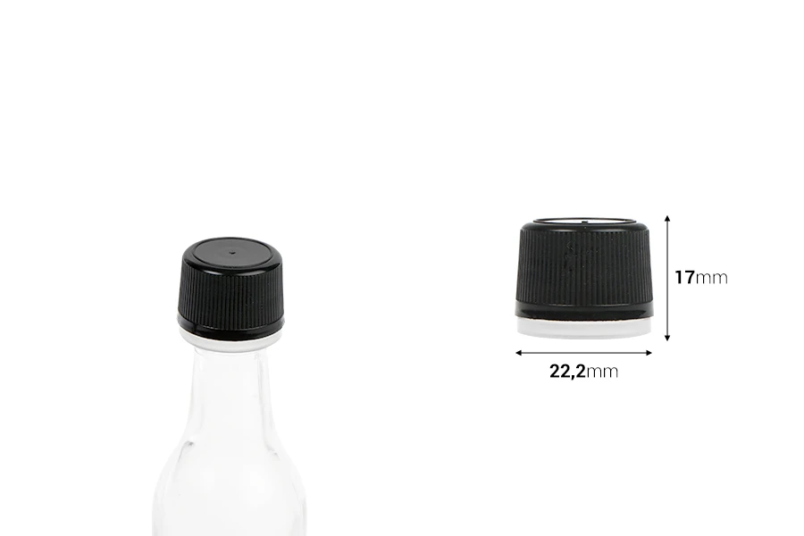 Schwarze Kunststoffkappe mit Sicherung PP18 - 20 Stk