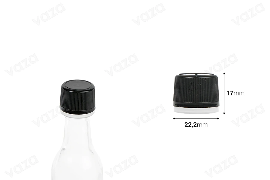 Bouchon en plastique noir avec sécurité PP18 - 20 pcs-εικόνα_διαστάσεις