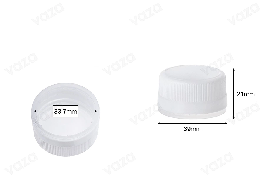 Tappo in plastica bianco con chiusura di sicurezza PP 35-dimensioni_immagine