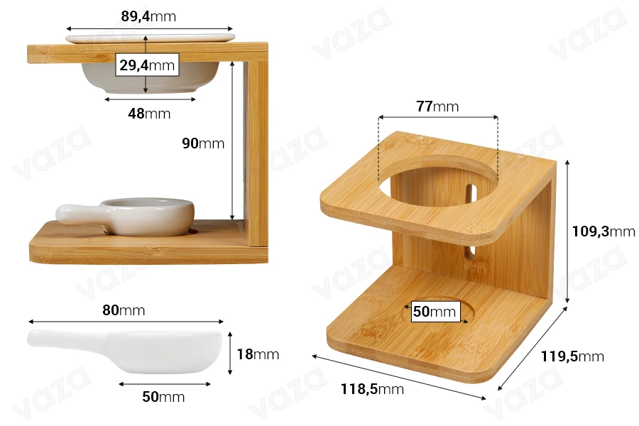 Holzbrenner aus Holz für Schmelzen und Öle Holzbrenner aus Holz für Schmelzen und Öle-εικόνα_διαστάσεις