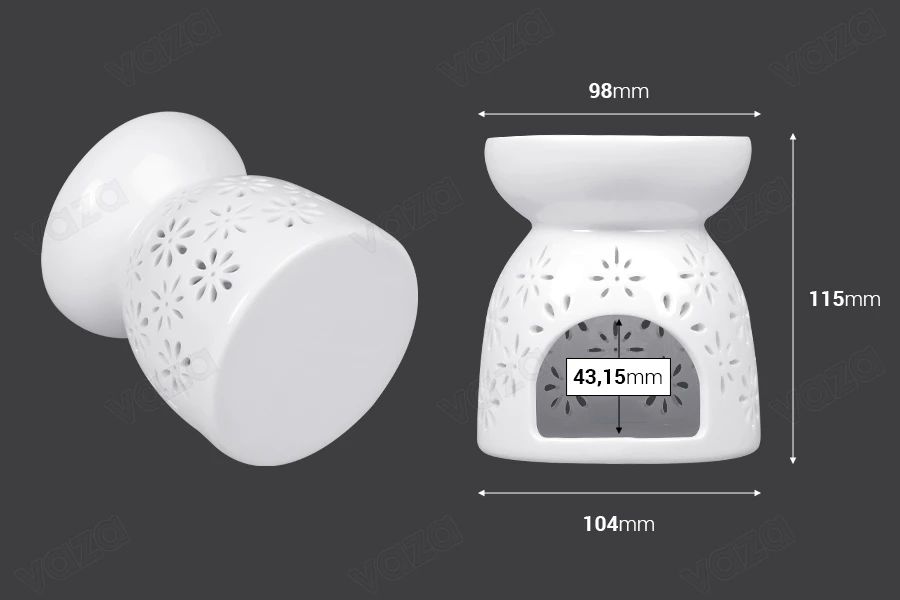 Κεραμικός αρωματιστής χώρου για wax melts και έλαια-εικόνα_διαστάσεις