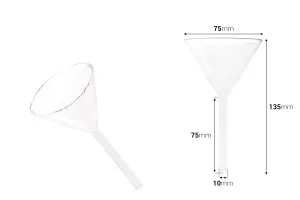 Entonnoir en verre - diamètre 75 mm (extrémité 10 mm)-2