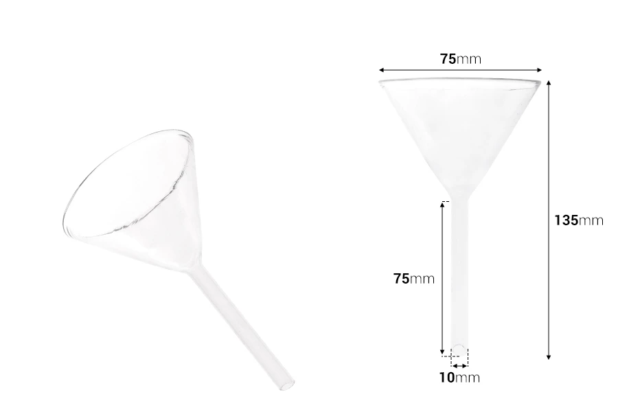 Χωνί γυάλινο - διάμετρος 75 mm (απόληξη 10 mm) Χωνί γυάλινο - διάμετρος 75 mm (απόληξη 10 mm)