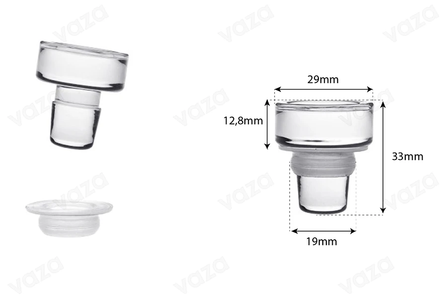 Glass stopper Φ 19 in clear color Glass stopper Φ 19 in clear color-image_dimensions