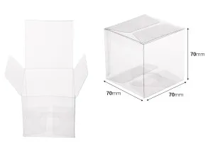 Boîte d'emballage PET transparente 70x70x70 mm - 50 pcs-2