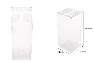 Boîte d'emballage PET transparente 70x70x160 mm - 50 pcs-2