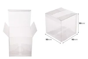 Boîte d'emballage PET transparente 90x90x90 mm - 50 pcs-2