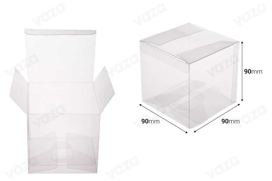Trasparent PET packaging box 90x90x90 mm - 50 pcs Trasparent PET packaging box 90x90x90 mm - 50 pcs-image_dimensions