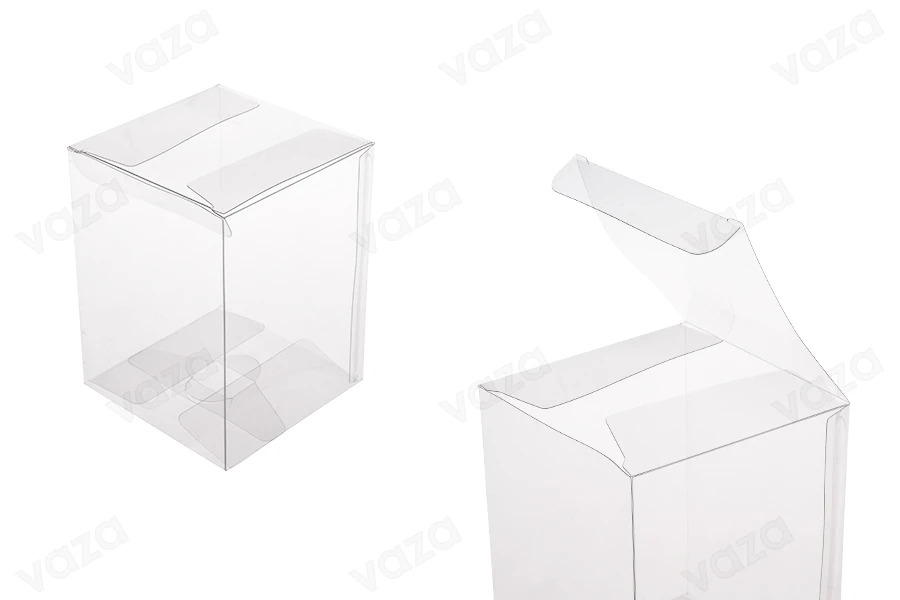 Boîte d'emballage PET transparente 90x90x120 mm - 50 pcs Boîte d'emballage PET transparente 90x90x120 mm - 50 pcs-photo_produit