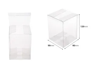 Boîte d'emballage PET transparente 90x90x120 mm - 50 pcs-2