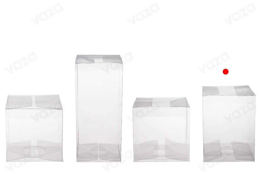 Boîte d'emballage PET transparente 90x90x120 mm - 50 pcs Boîte d'emballage PET transparente 90x90x120 mm - 50 pcs-photo_groupe