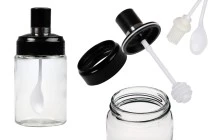 Σετ γυάλινων βάζων 200 ml με προσαρμοσμένο κουταλάκι, dipper και βουρτσάκι Σετ γυάλινων βάζων 200 ml με προσαρμοσμένο κουταλάκι, dipper και βουρτσάκι