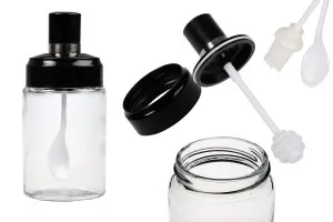 Ensemble de pots en verre de 200 ml avec cuillère, louche et pinceau personnalisés-1