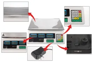 Bilancia digitale di precisione da tavolo 40kg con doppio display-4