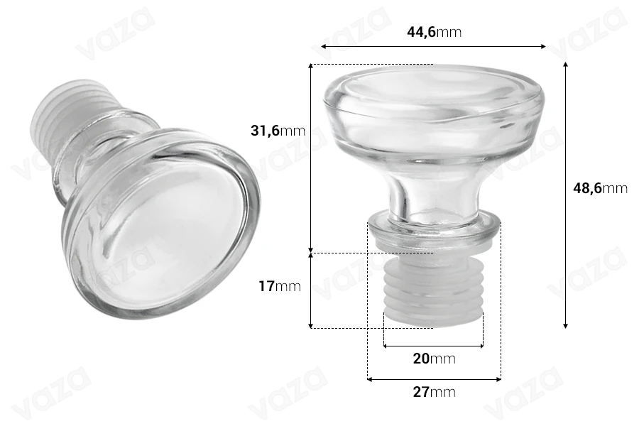 Bouchon en verre F19,5-photo_dimensions