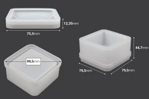 Καλούπι σιλικόνης σε σχήμα τετράγωνο για υγρό γυαλί-2