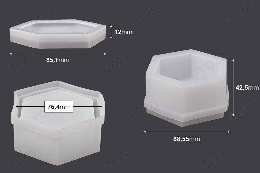 Silicone mold in square shape for epoxy-resin-bildabmessungen