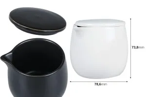 Kεραμικό δοχείο 200 ml με καπάκι και ρύγχος για κερί σε μαύρο ματ ή λευκό χρώμα-2