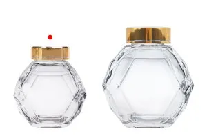 200 ml Glasgefäß mit goldenem Deckel für Honig-5