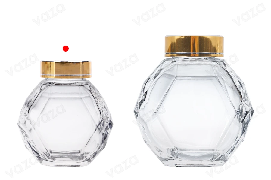 200 ml glass jar with gold lid for honey 200 ml glass jar with gold lid for honey-image_group