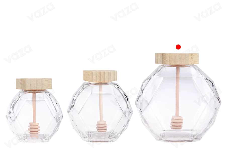 Kavanoz qelqi 1000 ml me tape druri dhe dipper per mjalte-imazh_grup
