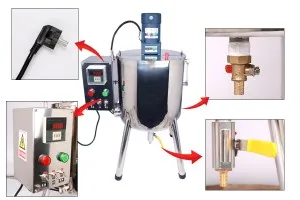 Liquéfiant de cire inox 15 L avec agitation-5