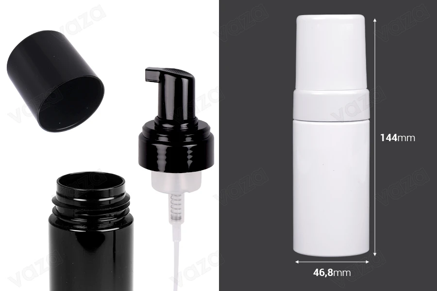 Μπουκάλι πλαστικό PET 100 ml με αντλία αφρού - 12 τμχ-εικόνα_διαστάσεις