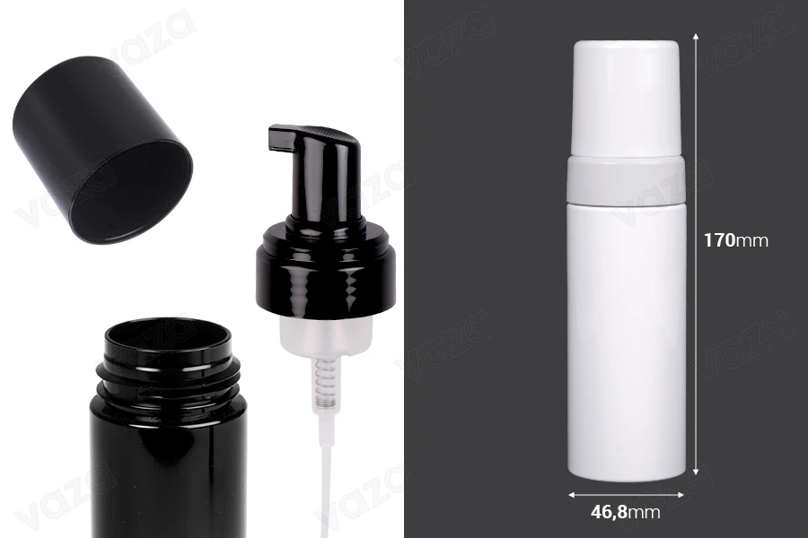 Μπουκάλι πλαστικό PET 150 ml με αντλία αφρού - 12 τμχ Μπουκάλι πλαστικό PET 150 ml με αντλία αφρού - 12 τμχ-εικόνα_διαστάσεις